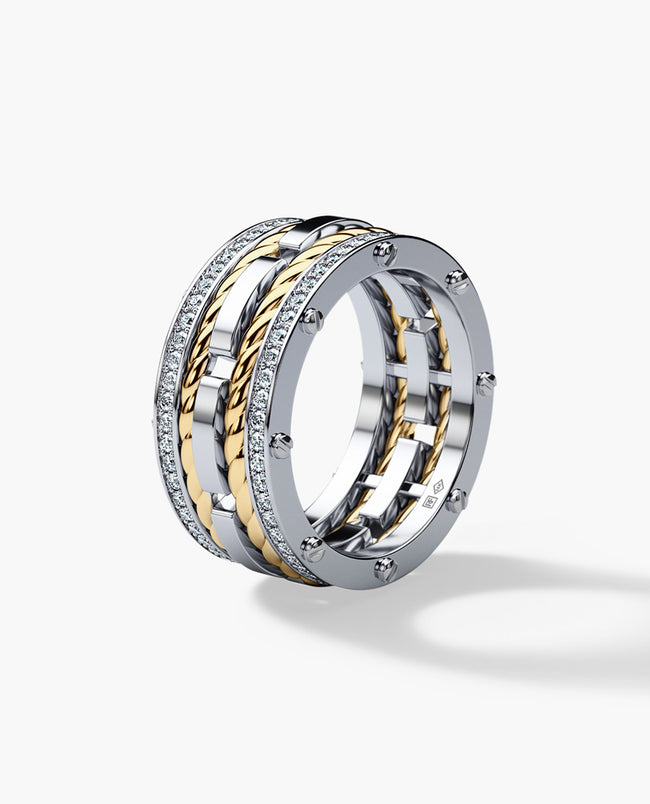 ROPES Two-Tone Gold Ring with 1.05ct Diamonds